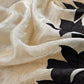 Beige With Black Pure Tissue Silk Suit With Beautiful Floral Applique Work