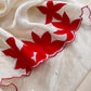 Beige and Red Pure Tissue Silk Suit With Beautiful Floral Applique Work