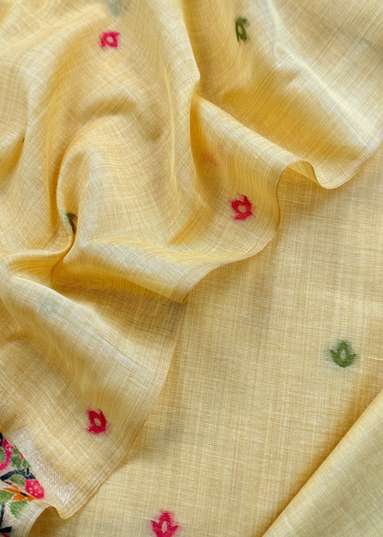 Chanderi suit fabric with jamdani dupatta

