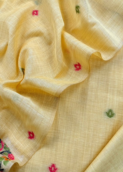 Chanderi suit fabric with jamdani dupatta