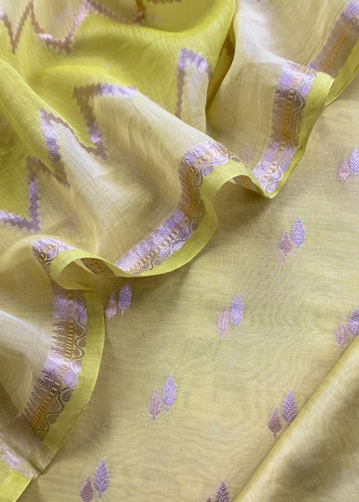 Banarasi chanderi unstitched suit with dupatta