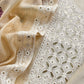 Beige Lakhanvi-Style Pure Mulmul Suit With Floral Digital Print