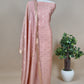 Pink Handloom Munga Silk Suit With Zari Weaving