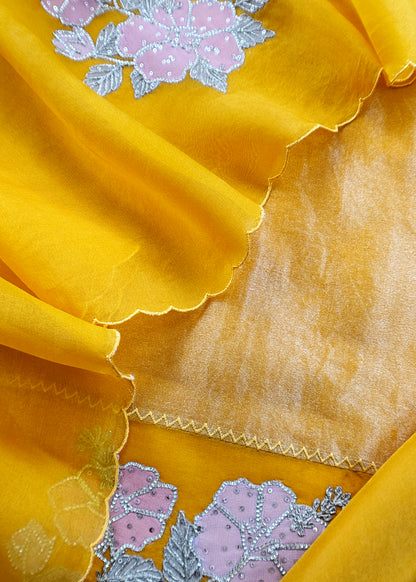 Festive wear tissue silk unstitched suit with dupatta


