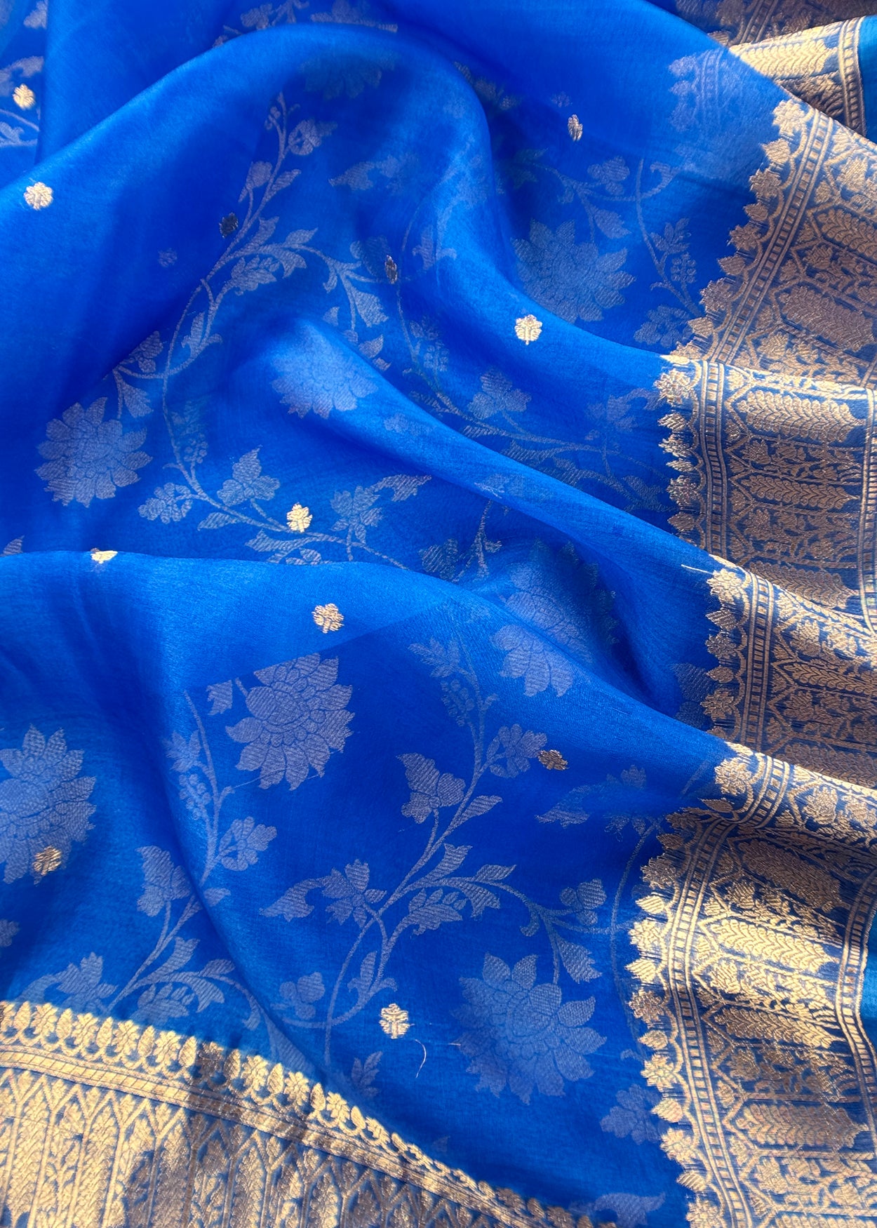 Indian ethnic wear raw silk suit with kora silk dupatta

