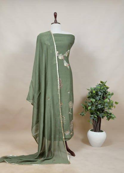 Summer wear Suit Pure Chanderi Fabric

