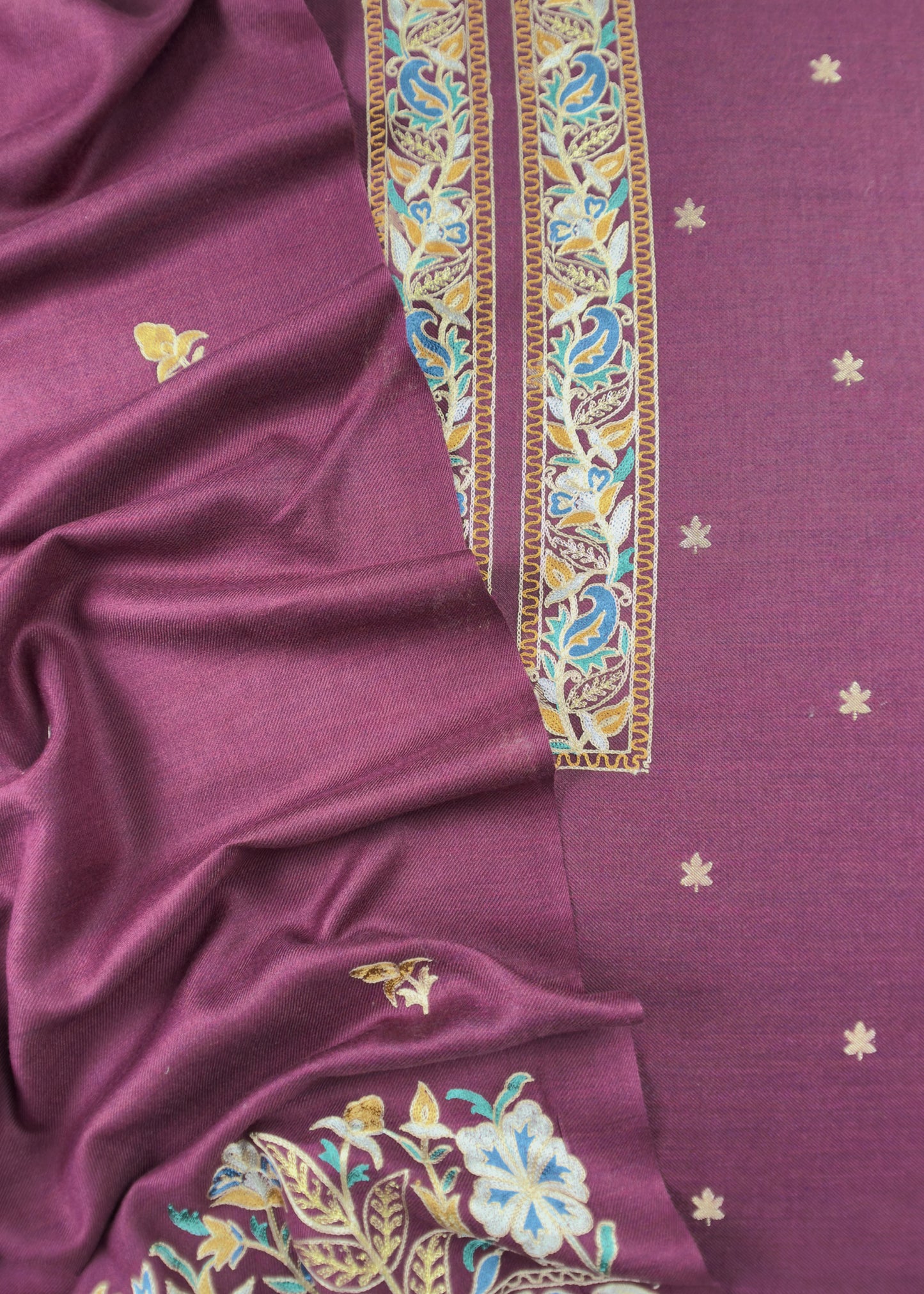 Pure Merino Wool Unstitched Suit Pashmina With Dupatta