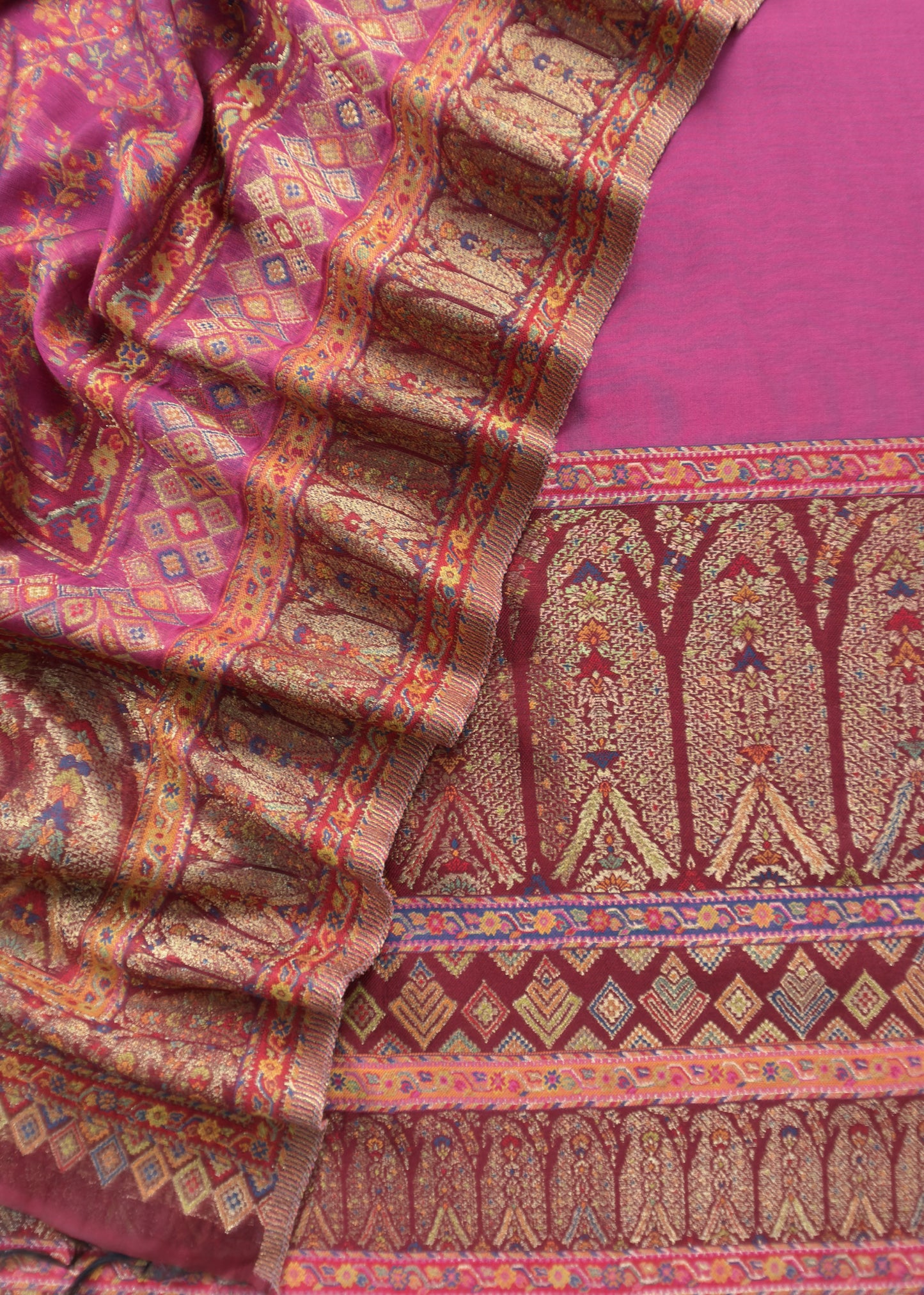 Handwoven Kani Silk Unstitched Suit