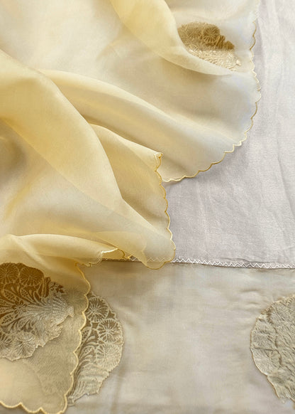 Festive wear tissue silk unstitched suit with dupatta