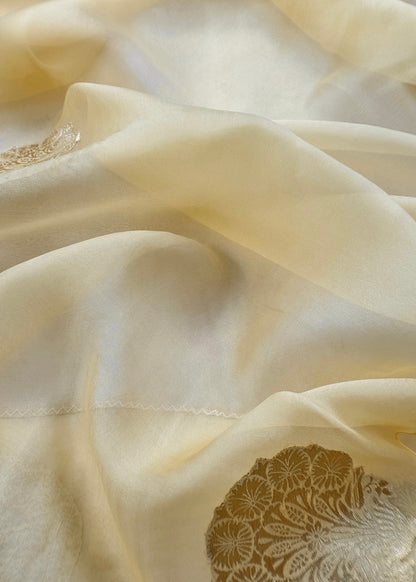 Festive wear silk unstitched suit with kadwa weaving