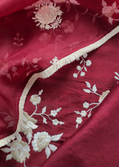 Raw silk suit with Chanderi dupatta at the best price

