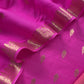 Pink Handloom Munga Silk Suit With Zari Weaving