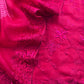 Pink Embroidered Organza Silk Unstitched Suit With Bandhani Dupatta