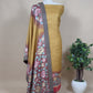 Pure Unstitched Pashmina Suit Hand-Painted Kalamkari Pashmina Dupatta