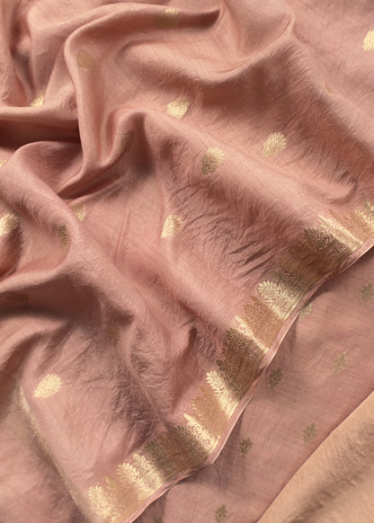 Handloom Munga Silk Suit With Zari Weaving