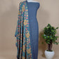 Blue Pure Unstitched Pashmina Suit Kalamkari Pashmina Dupatta