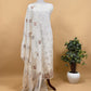 Off White Pure Organza Unstitched Suit With Resham Thread Embroidery