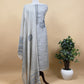 Blue Jamdani Weaved Muslin Suit With Kantha Embroidery
