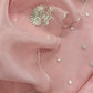 Pink Handloom Organza Silk Unstitched Suit With Gota Handwork