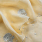 Butter Yellow Handloom Organza Silk Unstitched Suit With Gota Handwork