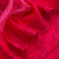 Red Embroidered Organza Silk Unstitched Suit With Bandhani Dupatta