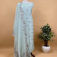 Powder Blue Pure Organza unstitched Suit With Resham Embroidery