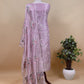 Lavender Rose Resham Embroidered Tissue Unstitched Suit Set