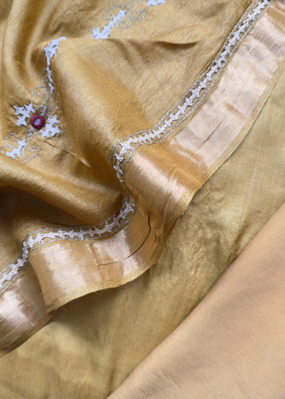 Tussar unstitched suit set at the best price

