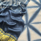 Indigo Hand-Dyed Shibori Print Pure Gajji Silk Suit With Zari Border