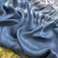 Indigo Hand-Dyed Shibori Print Pure Gajji Silk Suit With Zari Border