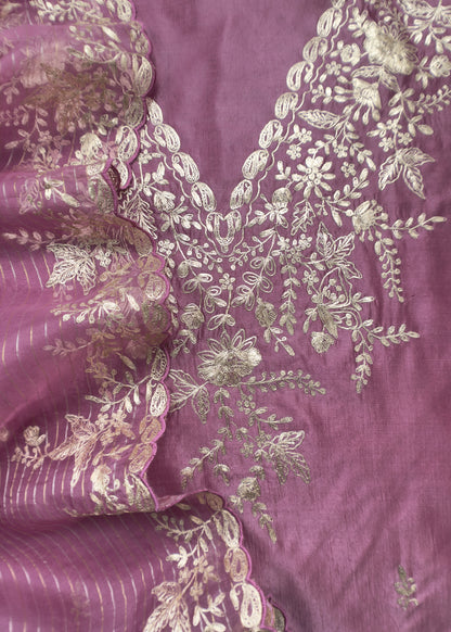 Traditional indian wedding wear tussar silk suit

