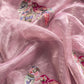 Lavender Rose Resham Embroidered Tissue Unstitched Suit Set