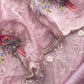 Lavender Rose Resham Embroidered Tissue Unstitched Suit Set