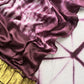 Violet Hand-Dyed Shibori Print Pure Gajji Silk Suit With Zari Border
