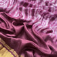 Violet Hand-Dyed Shibori Print Pure Gajji Silk Suit With Zari Border