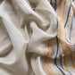 Yellow Jamdani Weaved Muslin Suit With Kantha Embroidery