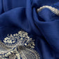 Royal Blue Luxe Handloom Dupion Silk Kurta and Kora Silk Dupatta With Handwork
