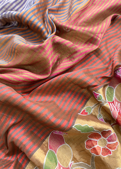Luxury handloom tissue silk suit

