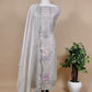 Chikoo Grey Pure organza silk kurta and dupatta with plain bottom