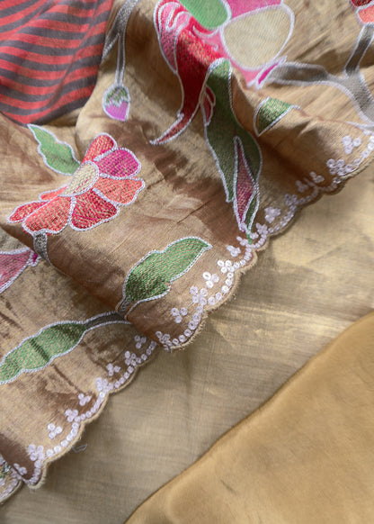 Buy wedding wear suit in tissue silk fabric

