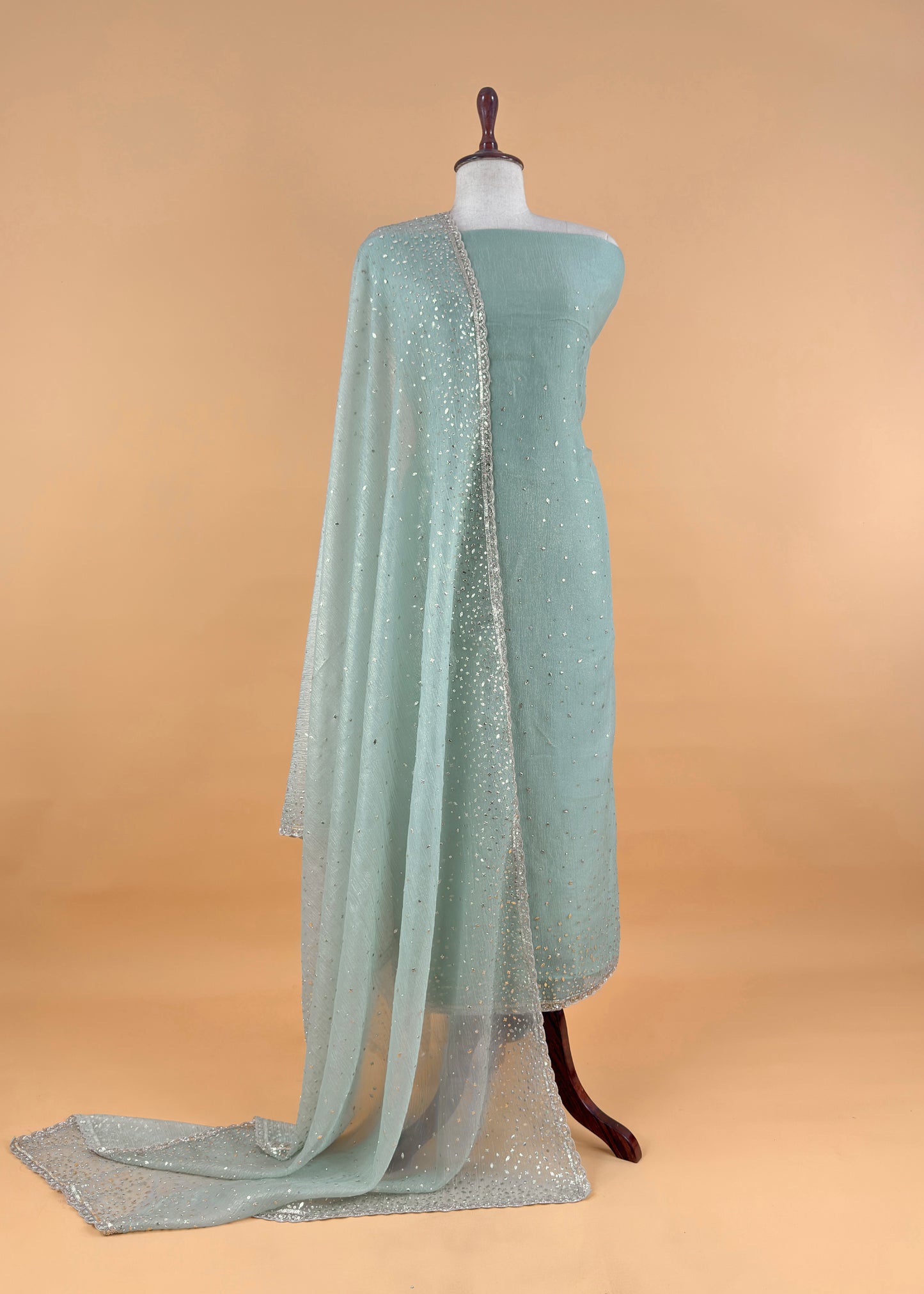 Buy wedding wear suit in tissue silk fabric

