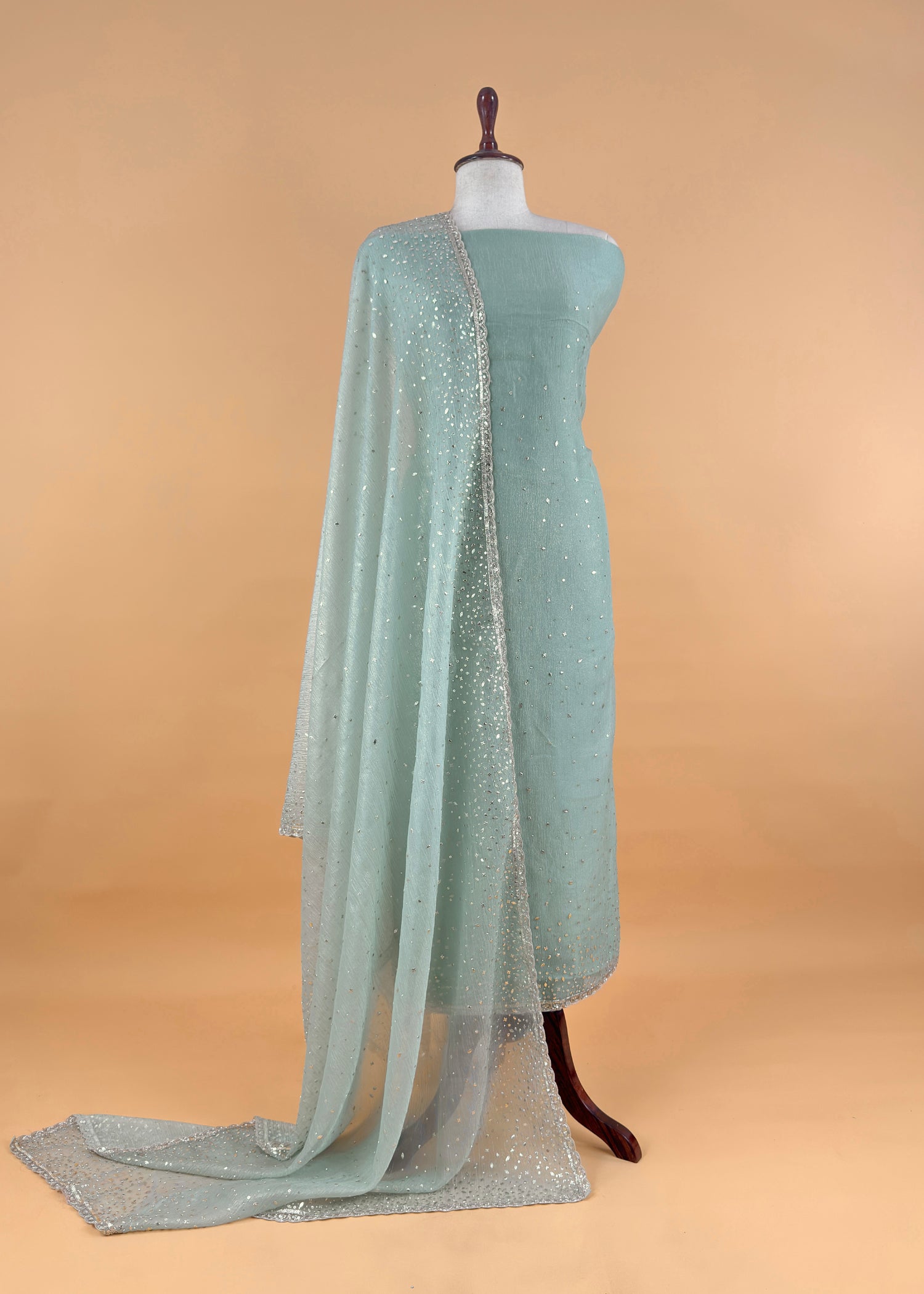 Buy wedding wear suit in tissue silk fabric

