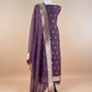 Grey Pure Kora Silk Kadwa Weaves Unstitched Suit With Dupatta