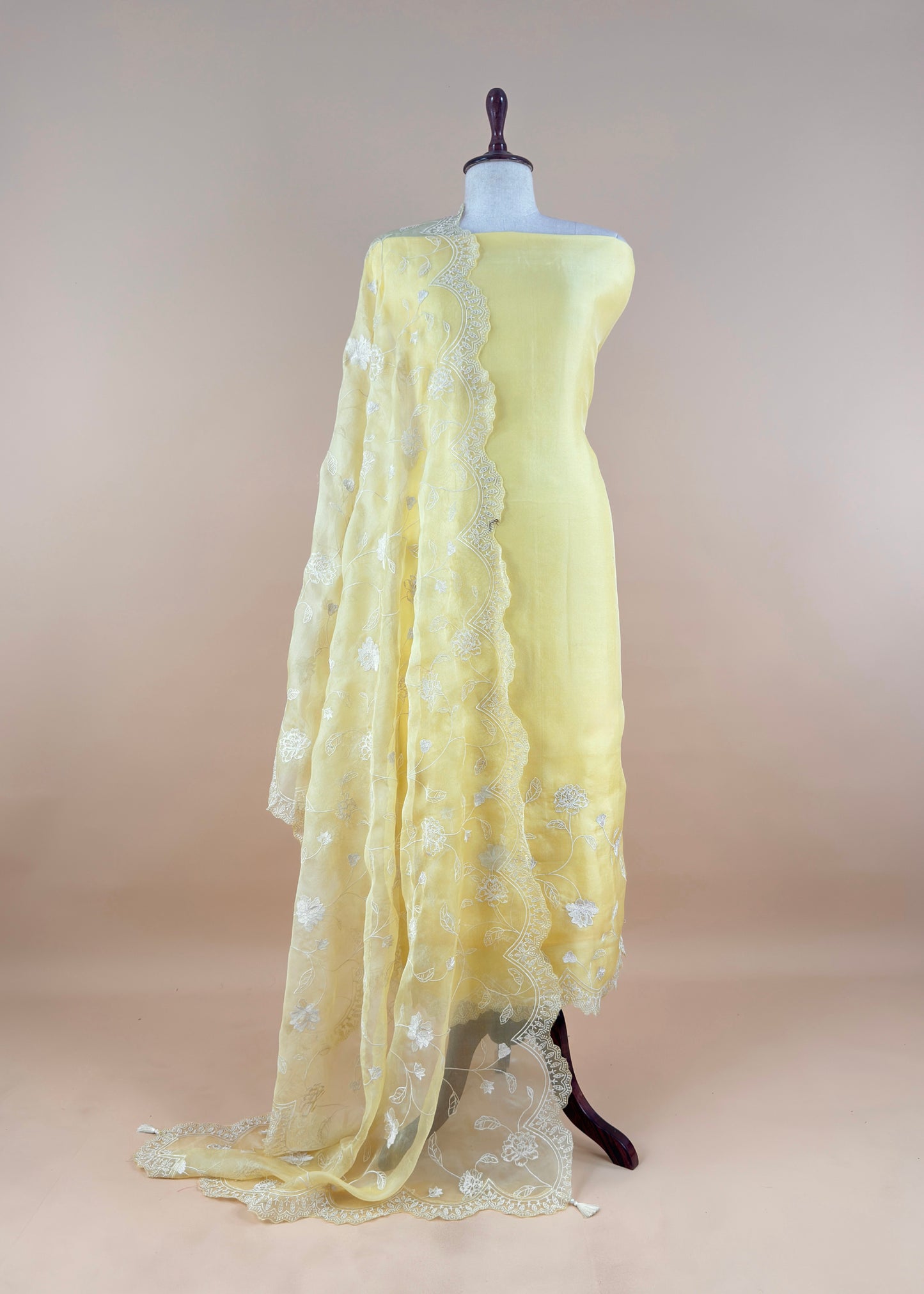 Premium quality kora silk unstitched suit with dupatta

