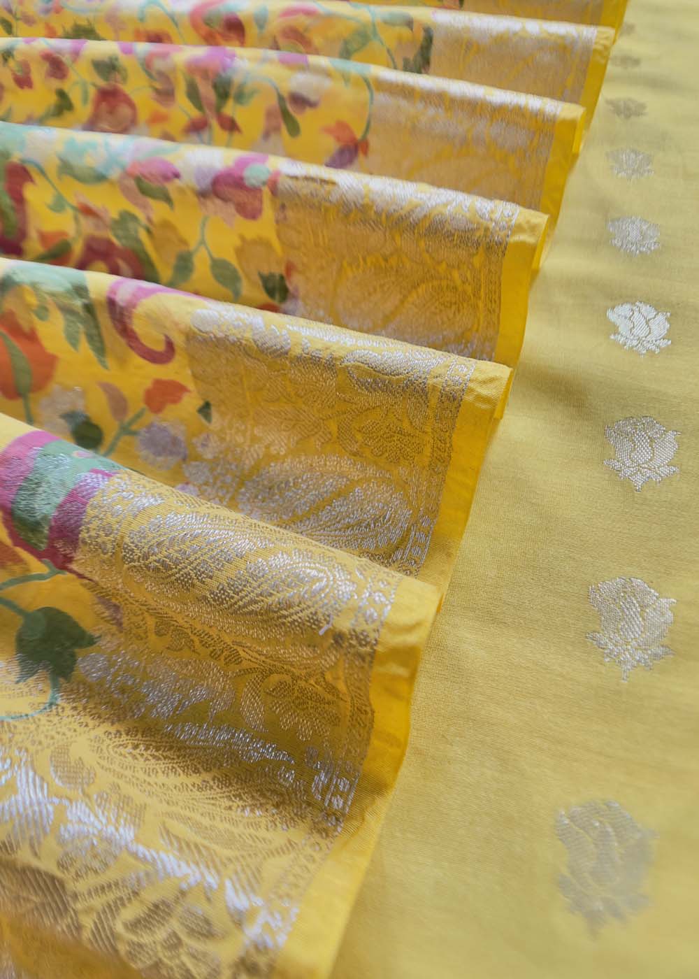 Yellow Banarasi Suit With Kalamkari Dupatta