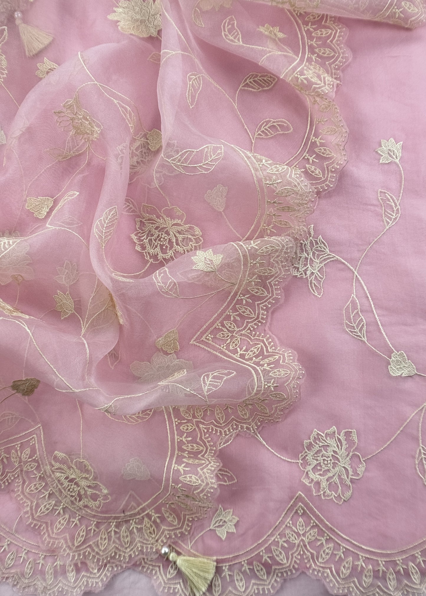 Premium quality kora silk unstitched suit with dupatta

