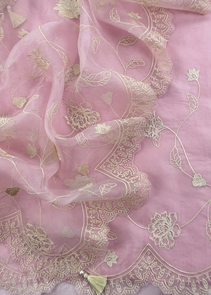 Premium quality kora silk unstitched suit with dupatta

