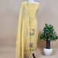 Yellow Pure organza silk kurta and dupatta with plain bottom