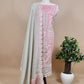 Pink Pure organza silk kurta and dupatta with plain bottom