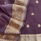 Wine Pure Kora Silk Kadwa Weaves Unstitched Suit With Dupatta